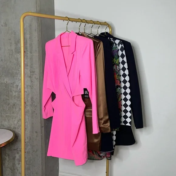 Express Pink Cutout Mini Blazer Long Sleeve Barbie Dress - Picture 9 of 17